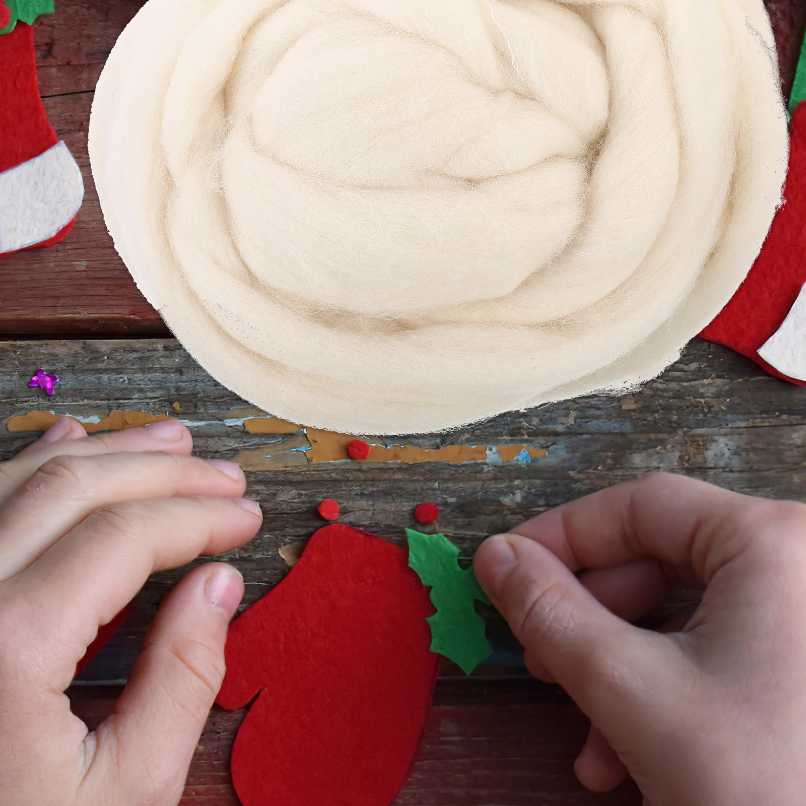 

200G Natural For Needle Crafts Soft Versatile Felting Projects Roving Wool For Felting Fiber Wool Roving