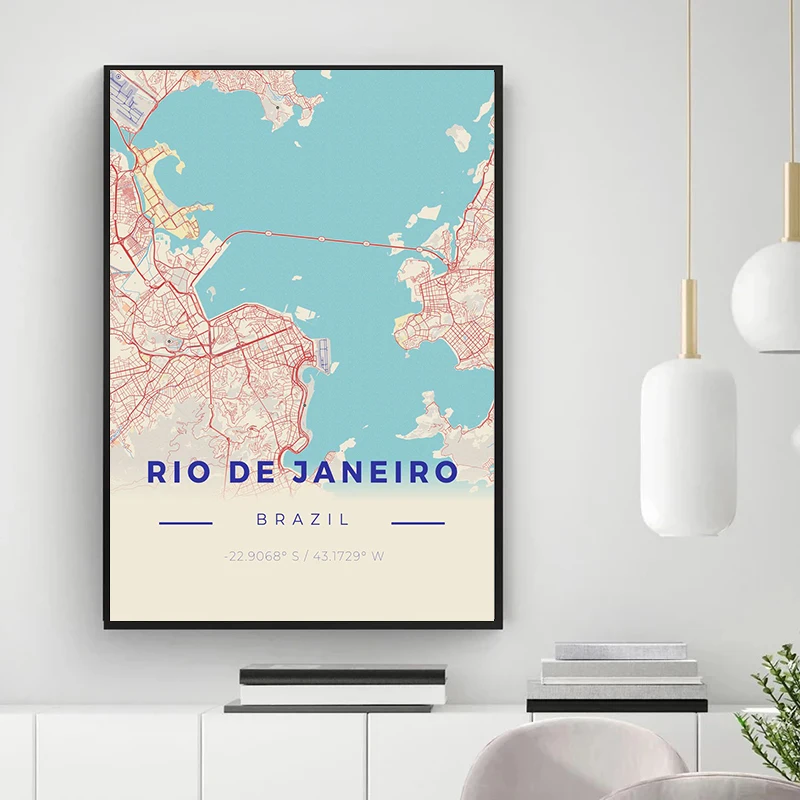 Classic City Maps Travel Beijing Sydney New York Paris Posters and Prints Canvas Printing Wall Art Picture for Living Room Decor