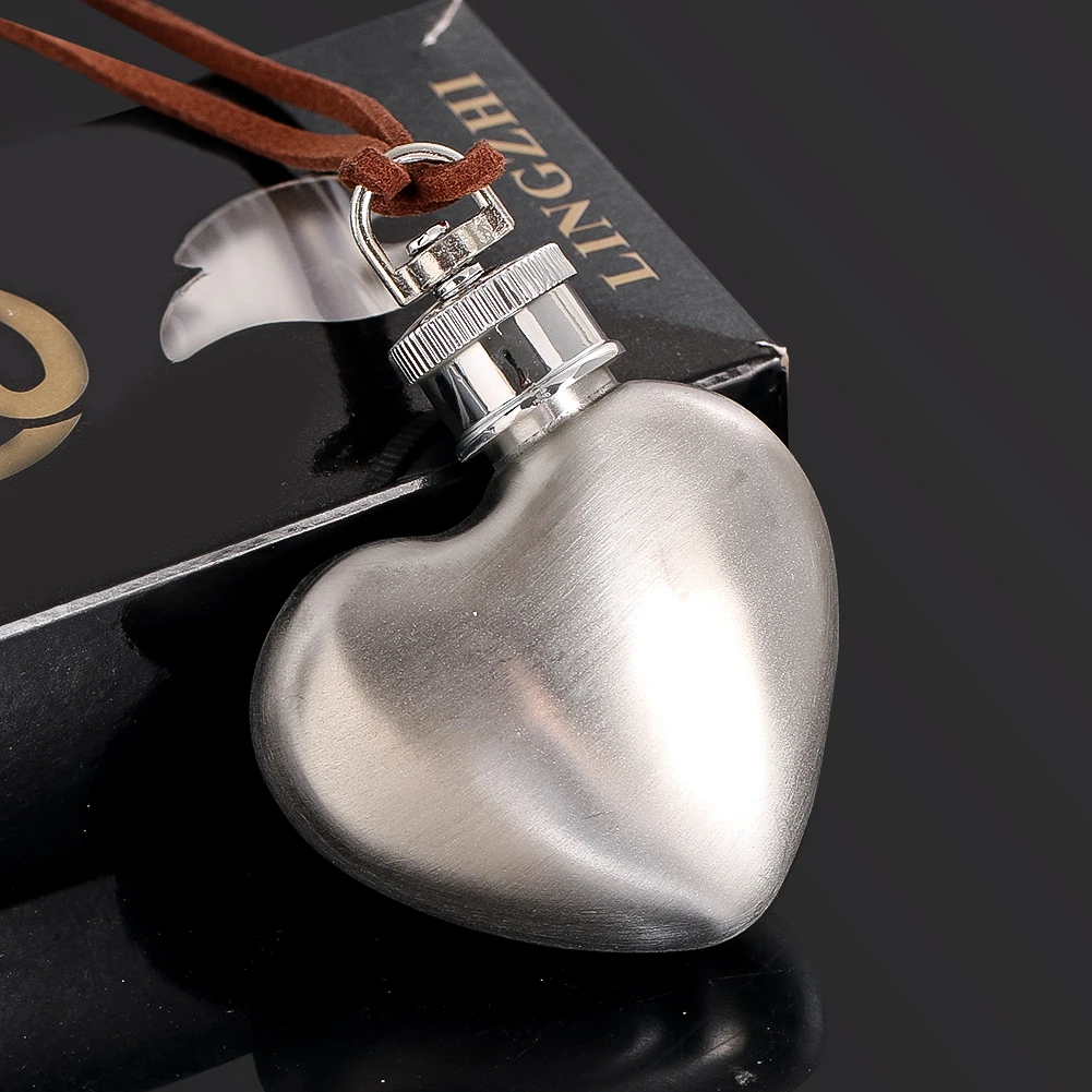 

Silver Heart Shaped Sealed Container Multi Purpose Outdoor Medicine Storage Waterproof or Liquor Holding Portable Preservation
