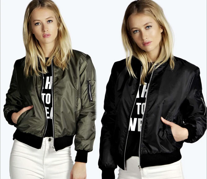 Herbst Neue Kurze Jacken für Frauen Vintage High Street Oansatz Bomber Jacke Weibliche Mode Zipper Langarm Mantel Frau – Detail 4