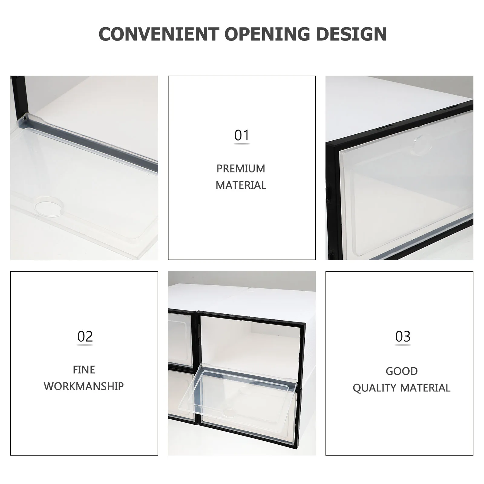 

4 Pcs Plastic Shoe Box Waterproof Storage Home Holder Thickened Dustproof Compact Size Stacking Transparent