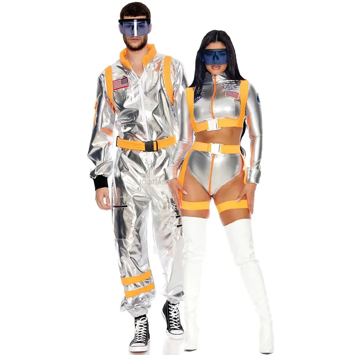 M-XL Space Astronaut  Jumpsuit Unisex Adult Astronaut Cosplay Costume Uniforms Halloween Carnival Party Stage Performance Outfit