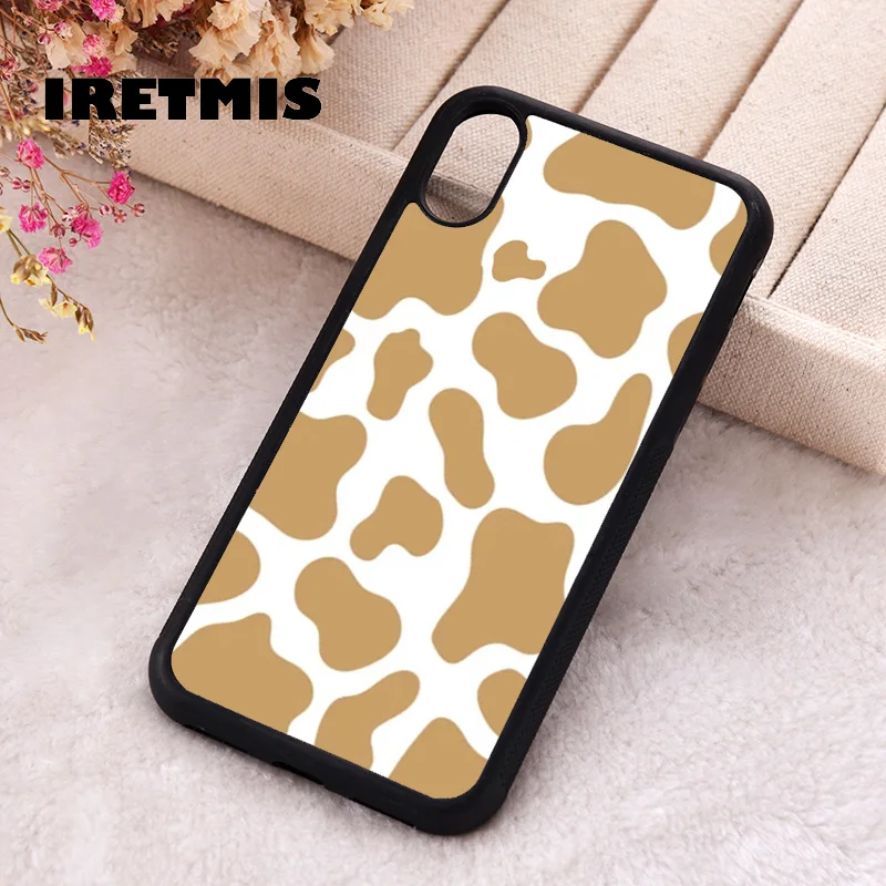 Iretmis Phone Cover Case For iPhone X XS Max XR 11 12 13 PRO MINI 14 15 16 Plus Rubber Silicone tan moo moo