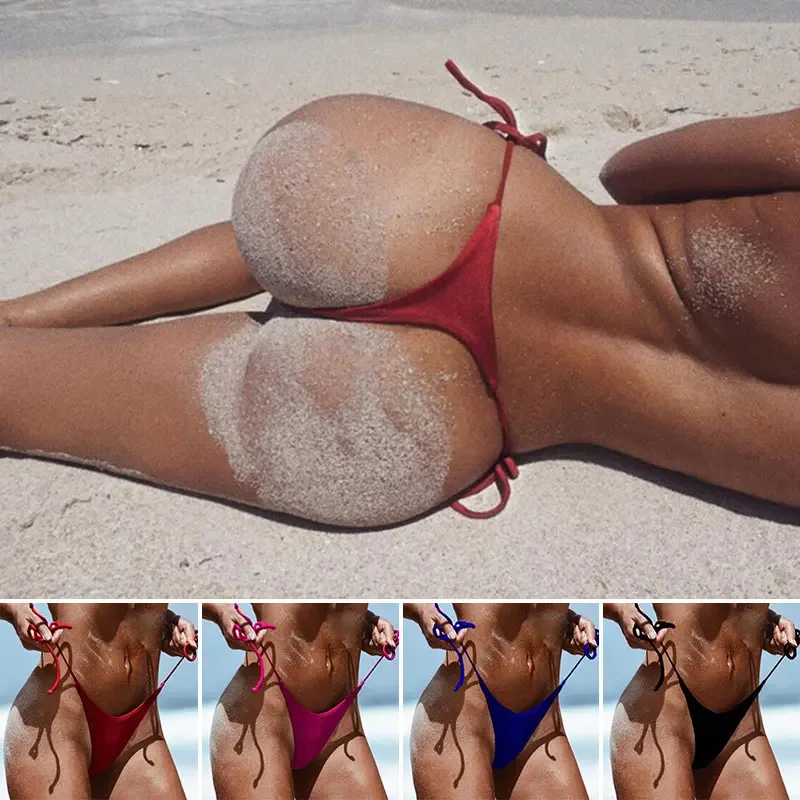 Feminine Bikinis Lace-Up Sports Shorts Mini Micro Sexy Swimwear Women Bikini Brazil Butt Girls Sex Brazilian Thong Swim Shorts