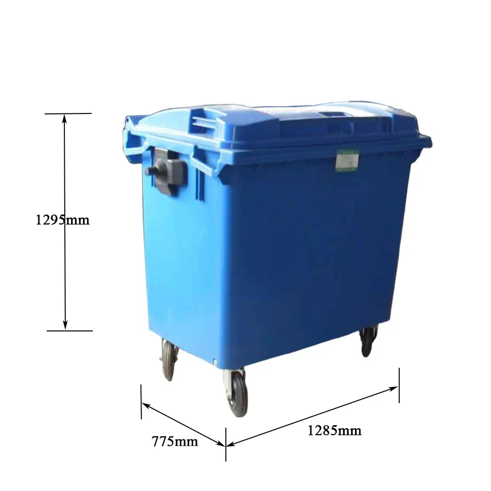 Large Outdoor Use Industrial 660 Liter Plastic Garbage Bin