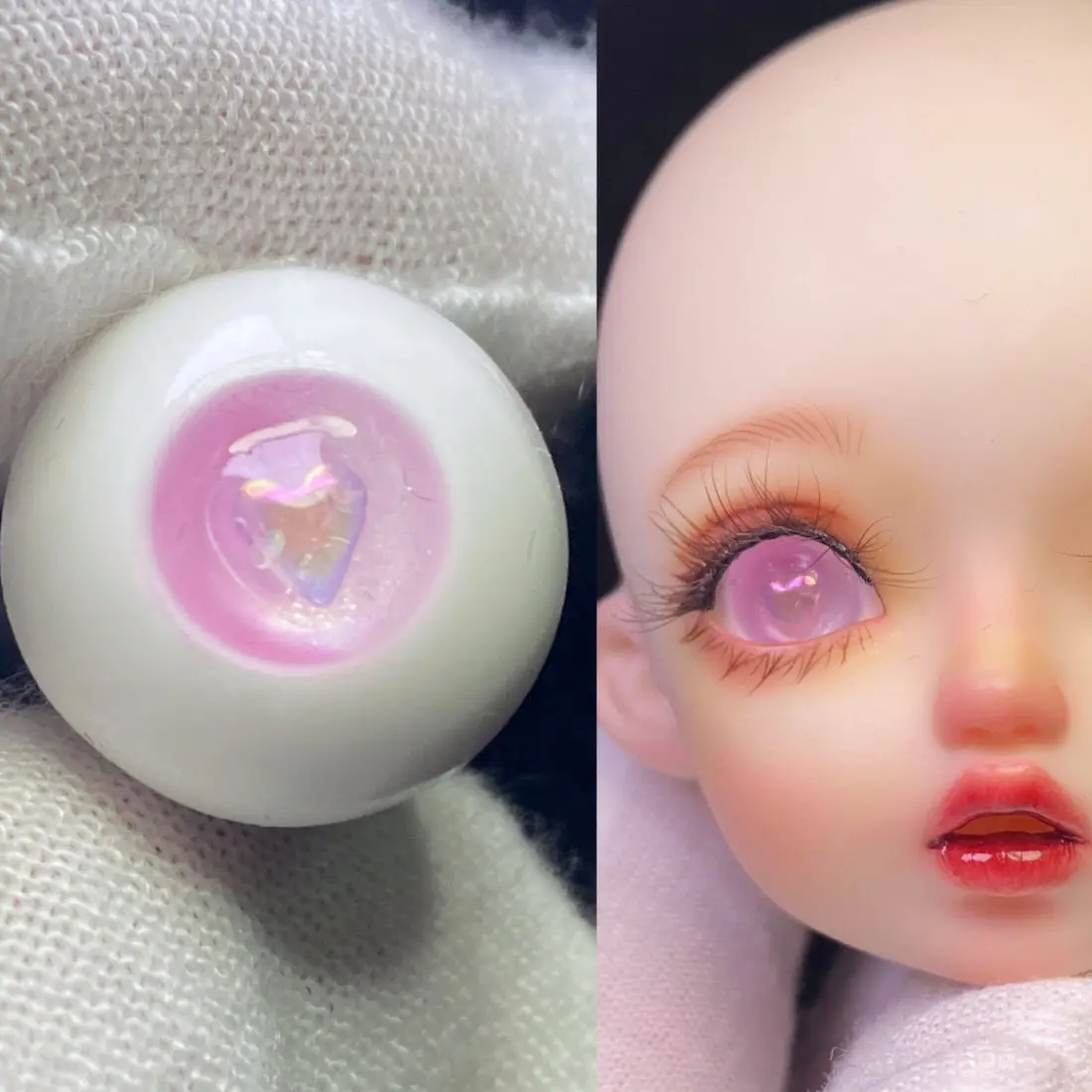 

Pink Doll's Eyes 12/14/16/18mm Plaster Eyeball for 1/3 1/4 1/6 Bjd Doll Play House Girl Toys Dress Up Fashion Doll Accessories