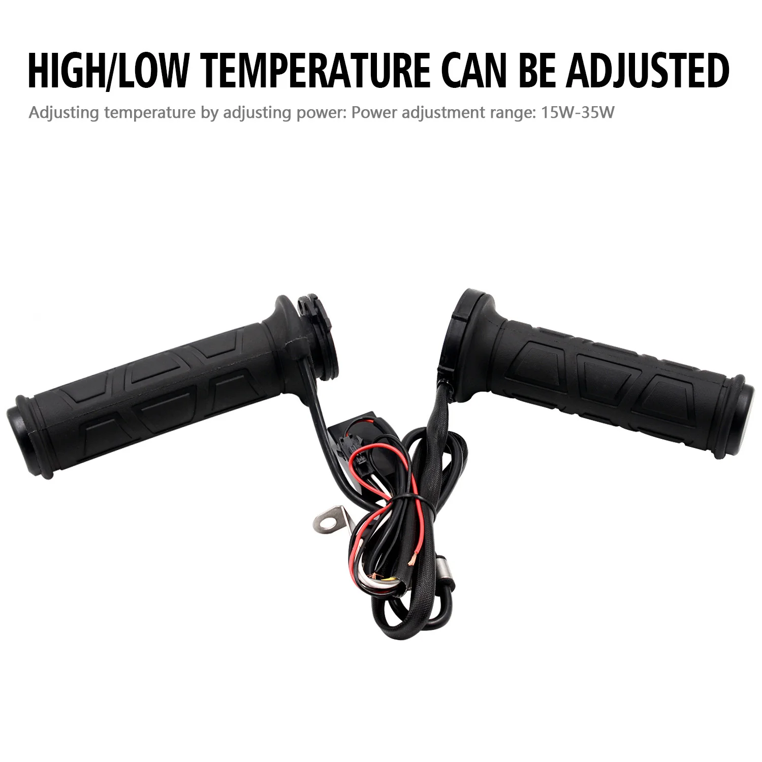 12V Universal Motorcycle Hand Heated Grips Molded Grips ATV Warmers Adjust Temperature Hot Handlebar 22mm