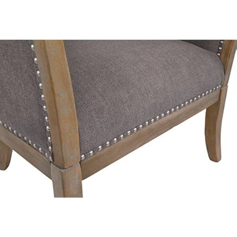 Design by Ashley Engineer Vintage Casual Accent Chair con finiture Nailhead, marrone