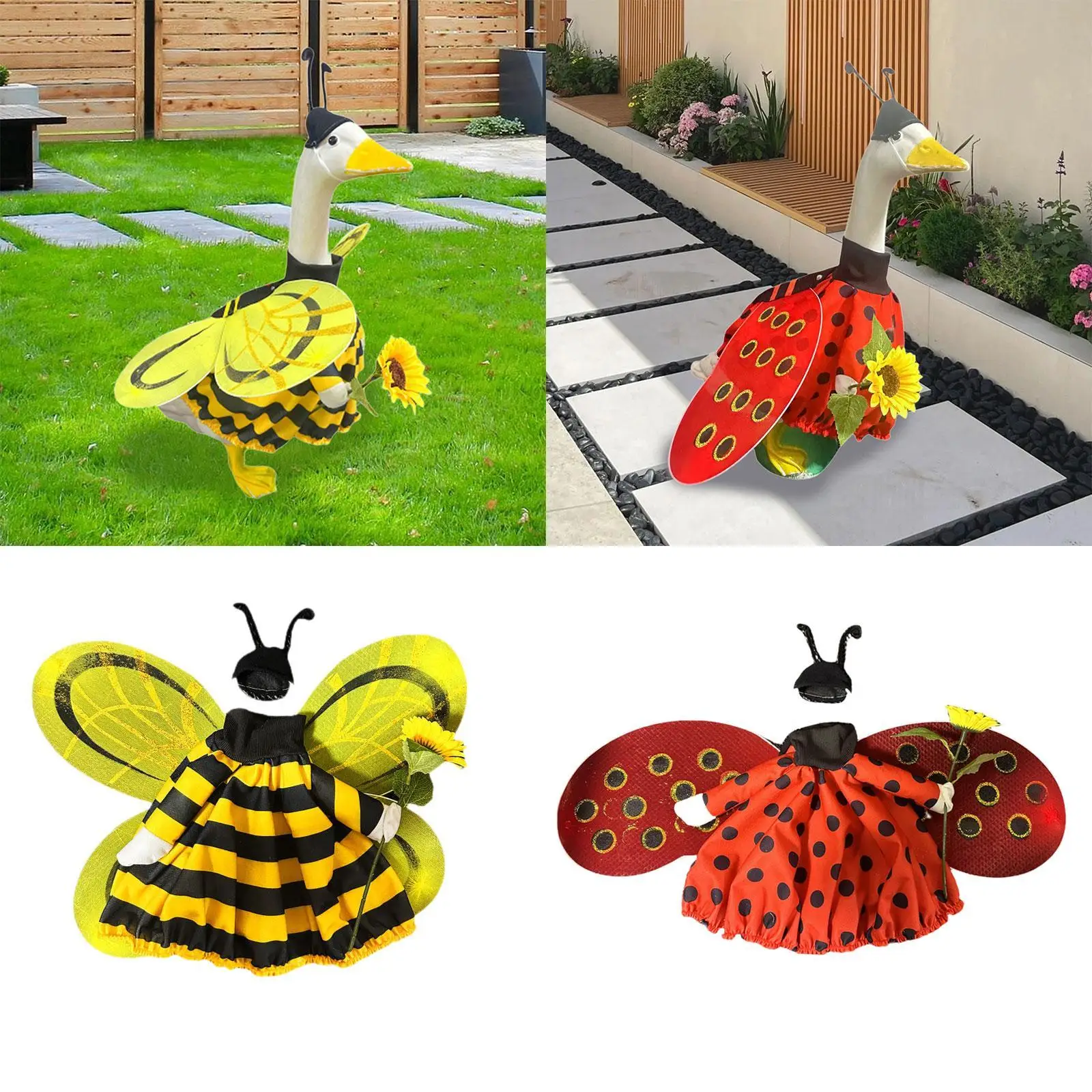 Goose Outfit Set Goose Clothes Decoration Multifunctional Landscape Ornament for Balcony Garden Lawn Porch