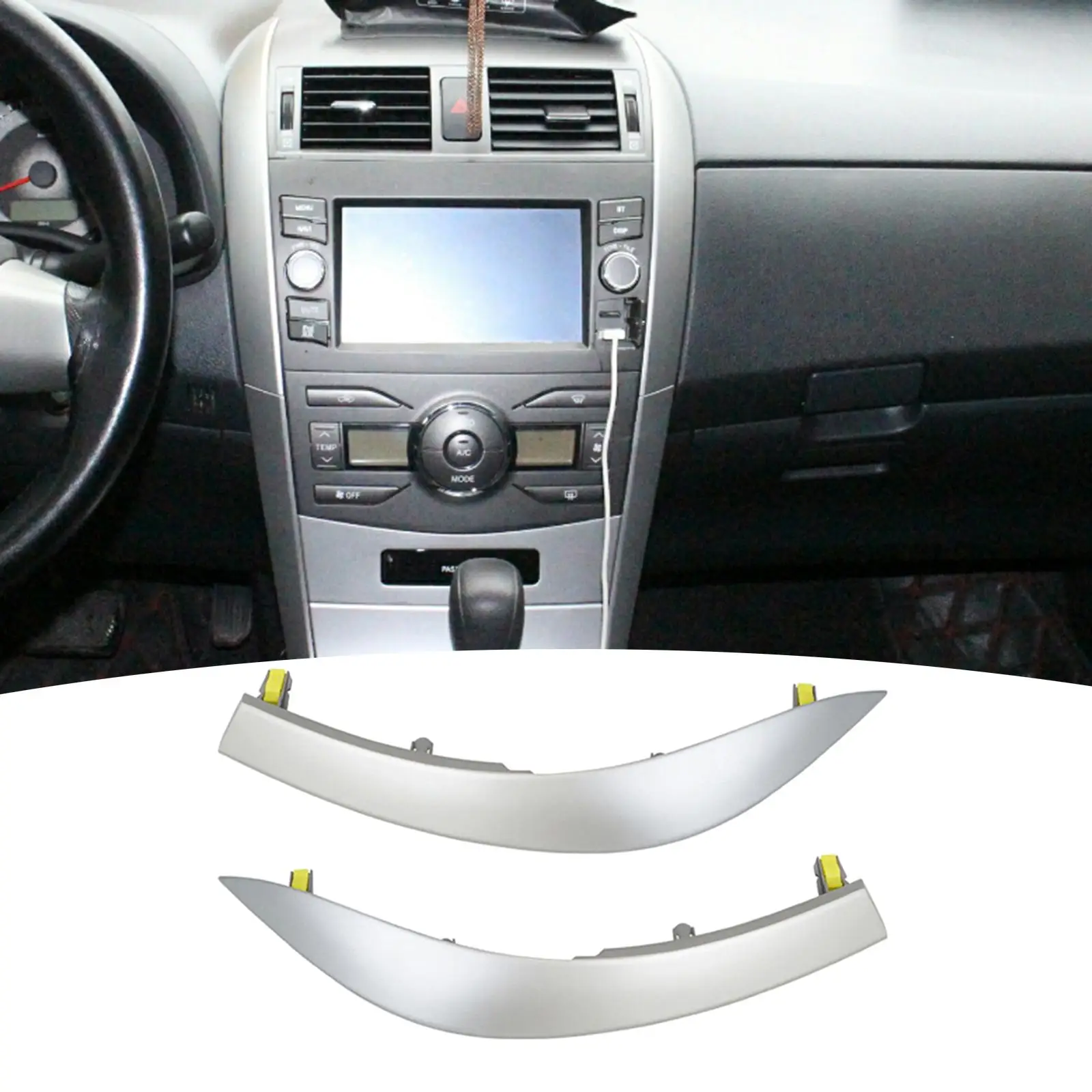 Dash Air Vent Trim Strips Replacement Central Panel ABS Interior for Toyota Corolla Altis 2009 2013