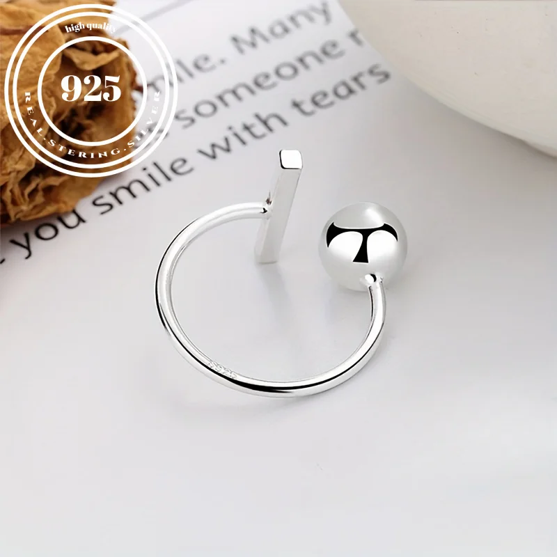 1pc 925 Sterling Silver Cuff Ring Simple Design Suitable For Men And Women Minimalist Style Ring High Quality Jewelry Perfect De