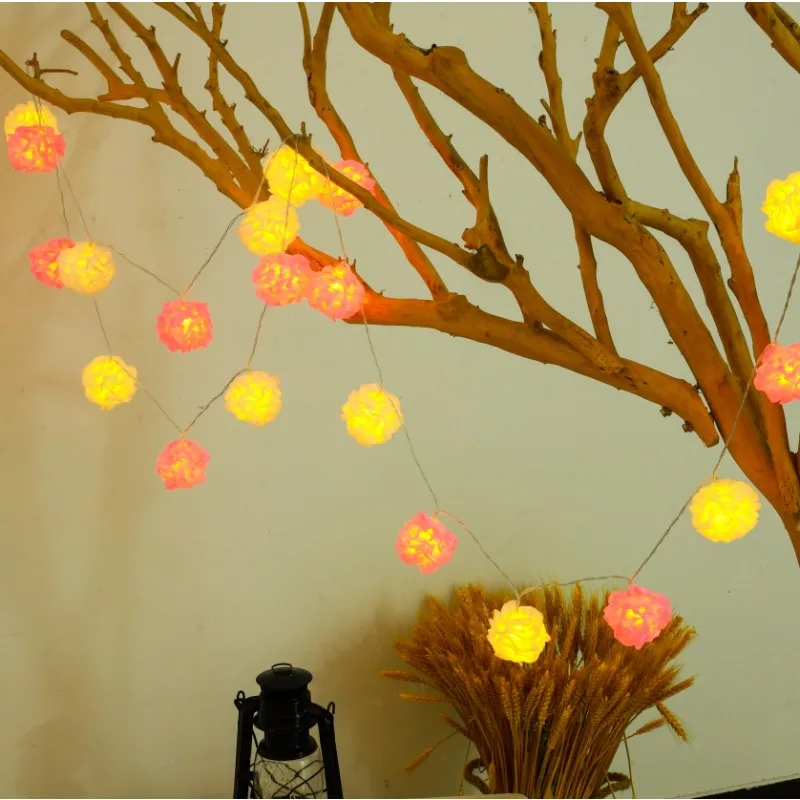 

Flower Ball String Lights 1.5m 10LED Outdoor Home Atmosphere Party Lights for Bedroom Wedding garden Holiday Room Decoration