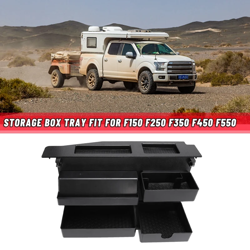 Car Center Console Organizer Storage Box Tray Fit For Ford F150 F250 F350 F450 F550