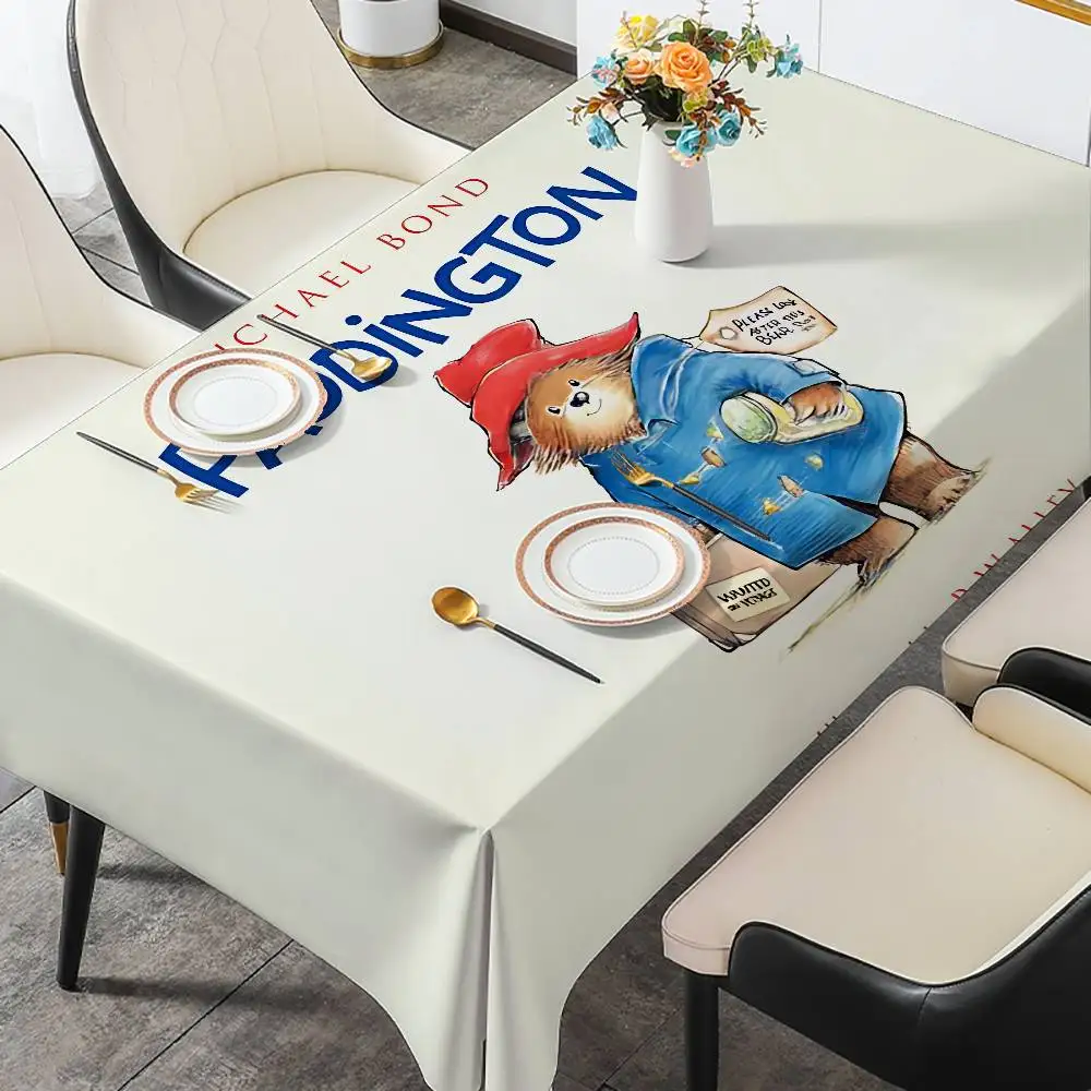 P-Paddington Bear Table Cloth Tablecloth Kitchez Wedding Holiday Table Decoration Tablecloth Outdoor Picnic Tablecloth