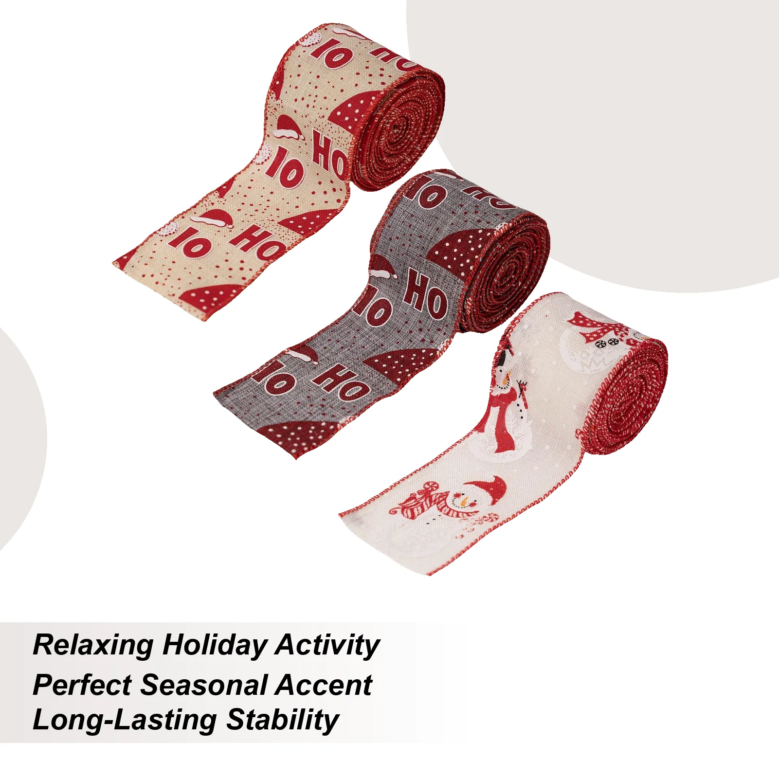 

Рождественская лента для поделок, декоративная мешковина, 3 рулона, проводная лента из мешковины в горошек для осени, венок для обрезки деревьев на Хэллоуин