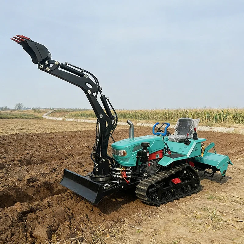 

Customized Compact Tractor with Excavator Multi-Functional Tracked Tiller EPA-Compliant Agricultural Equipment