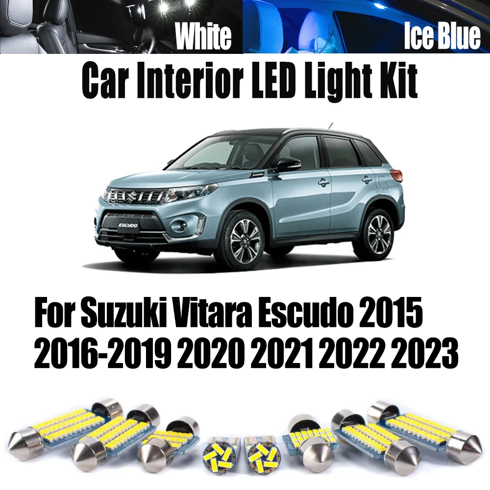 11Pcs Canbus For Suzuki Vitara Escudo 2015- 2020 2021 2022 2023 Car LED Interior Map Dome Trunk License Plate Bulbs Light Kit