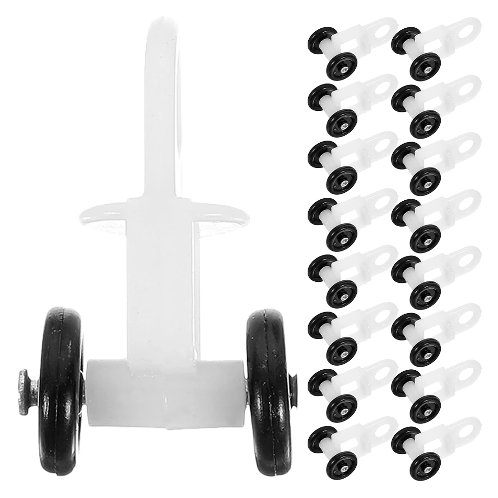 

50Pcs Curtain Track Sliders Nano Bead Silent Rolling Plastic Rollers for Curtain Rails Windows Bedrooms Closets Offices