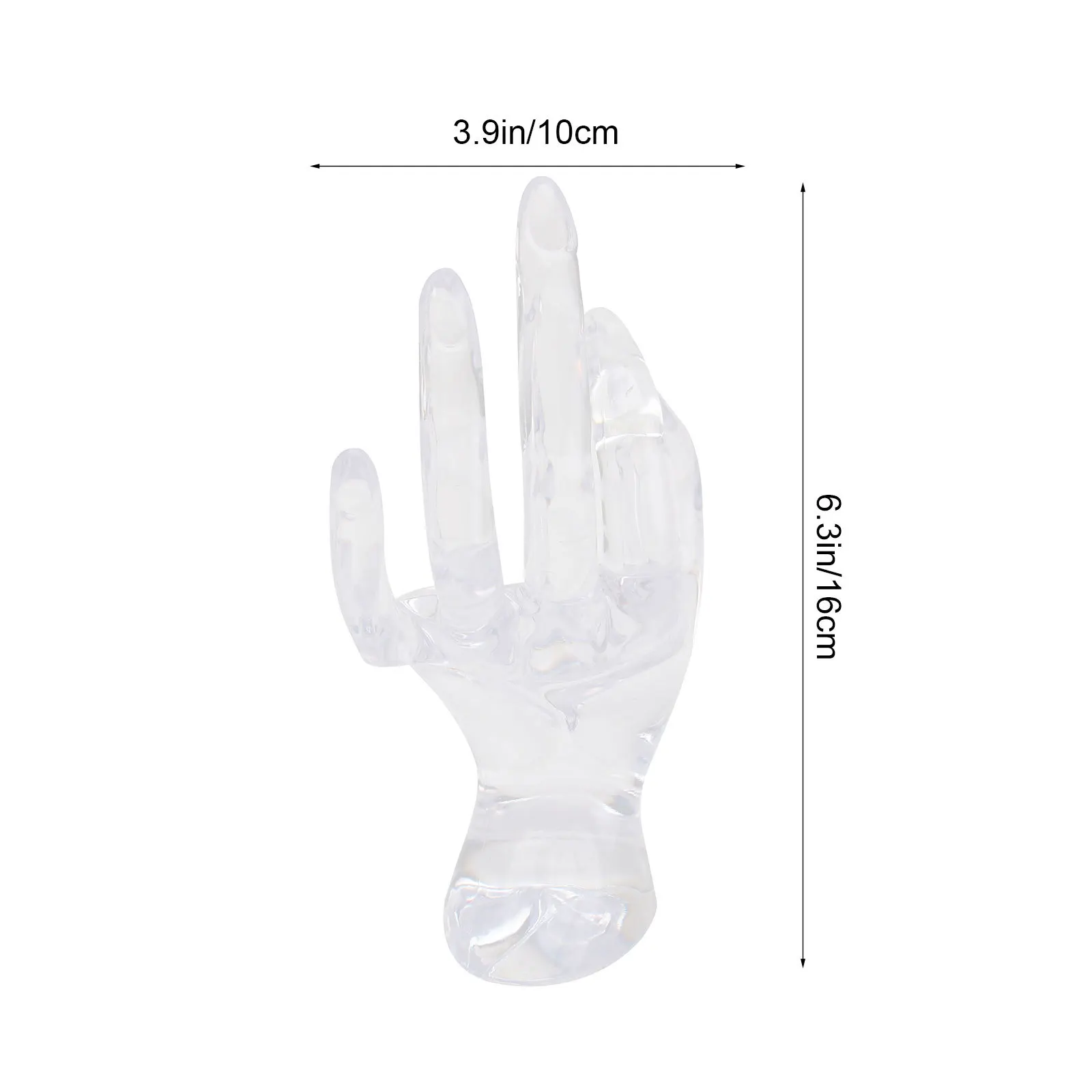 Transparent Plastic Jewelry Display Rack Hand Shape Ring Holder Creative Bracelet Organizer for Home Shop 8x17cm