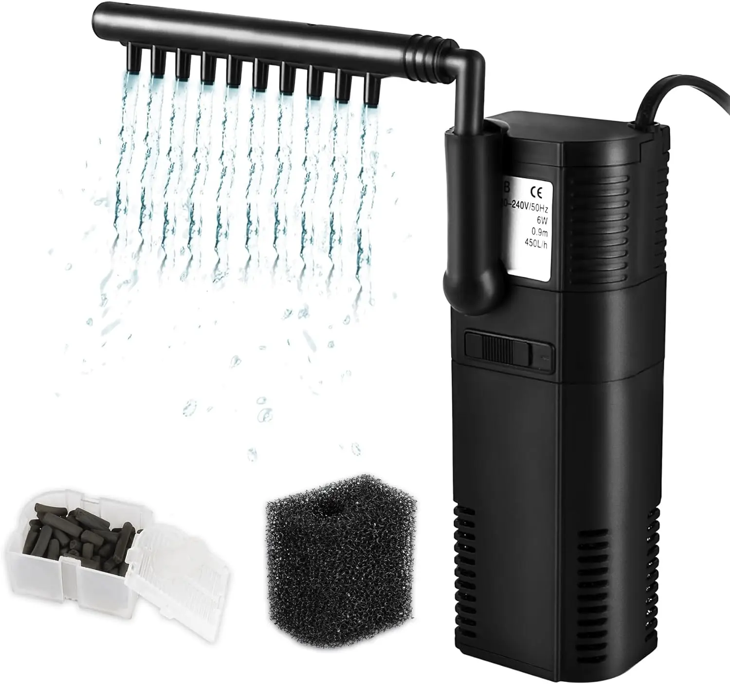 Aquarium Pumpe Filterpumpe 300L/h 2W Aquarium Innenfilter Aquariumpumpe für 40L Becken Aquarium