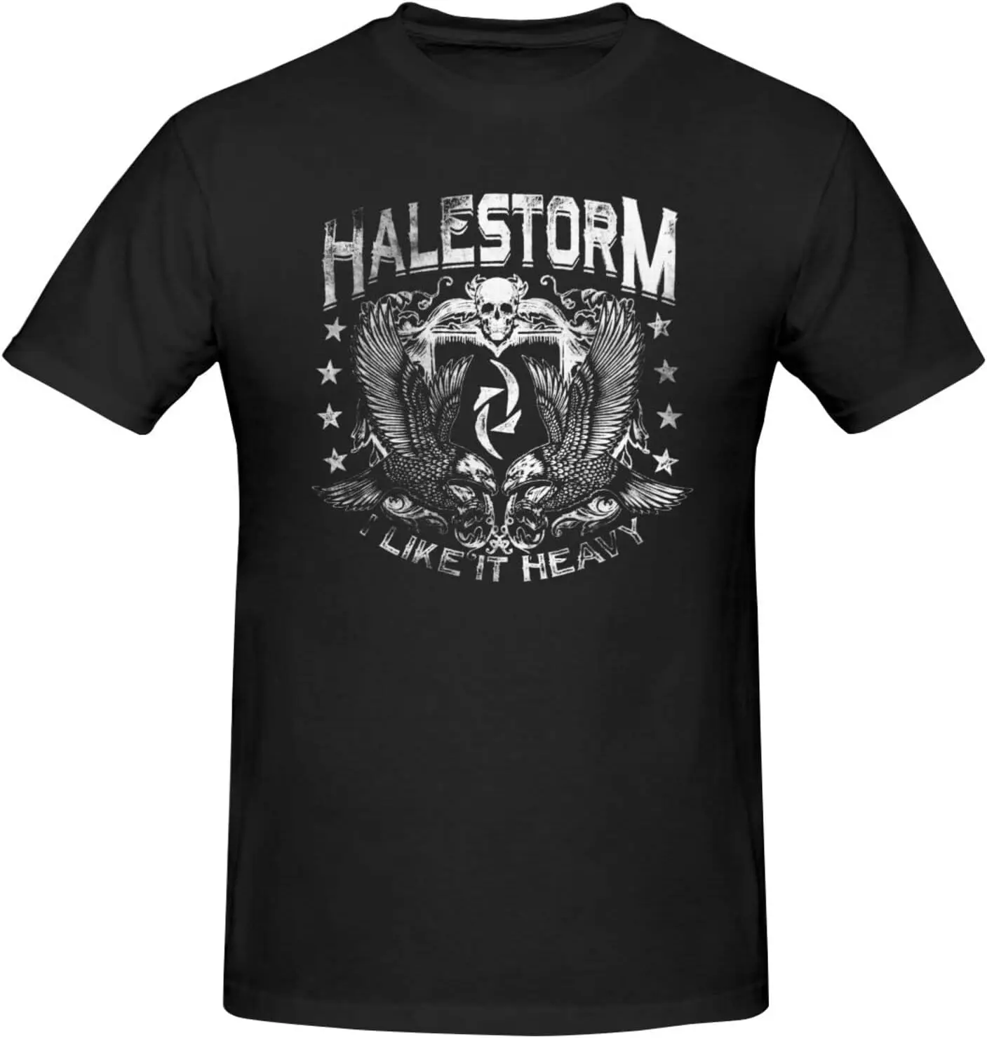 HALESTORMS Classic T-Shirt Crew Fashion Neck Casual Top Basic Short Sleeve Shirt Black