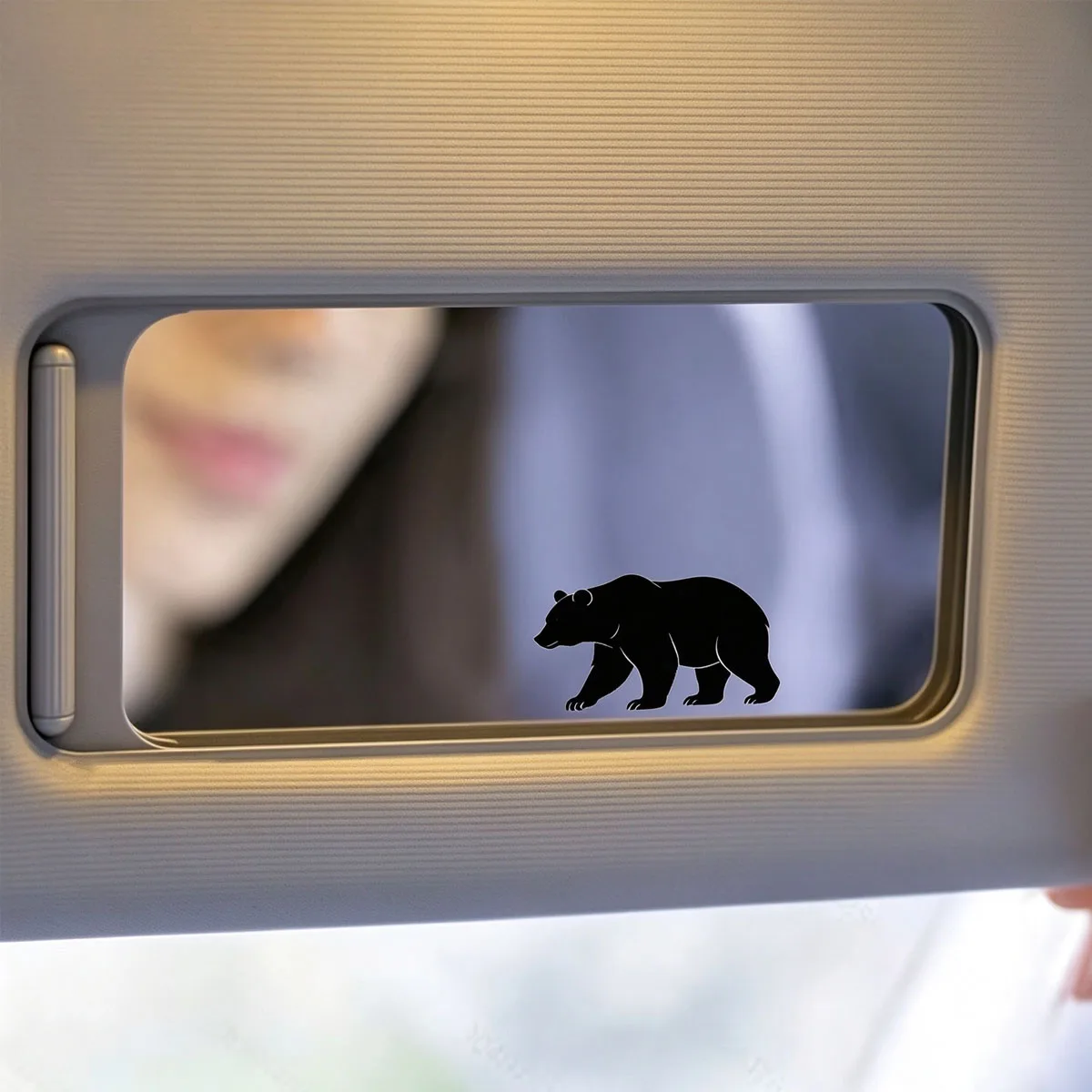 Walking Black Bear Car Rearview Mirror Sticker, Outdoor Forest Silhouette Decal, Car Window Decorations Autos