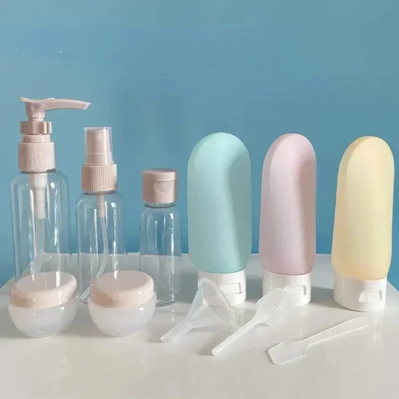 3/11Pcs Travel Bottles Set With Storage Bag Travel Size Empty Liquid Cream Lotion Containers Fine Mist Spray Bottle Squeeze Tube