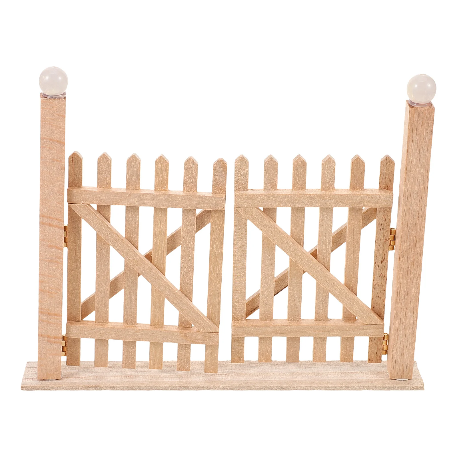 

Miniature Wooden Double Door Garden :12 Scale Sturdy DIY Outdoor Scene Picket Fence Dollhouse Accessory Miniature Fence