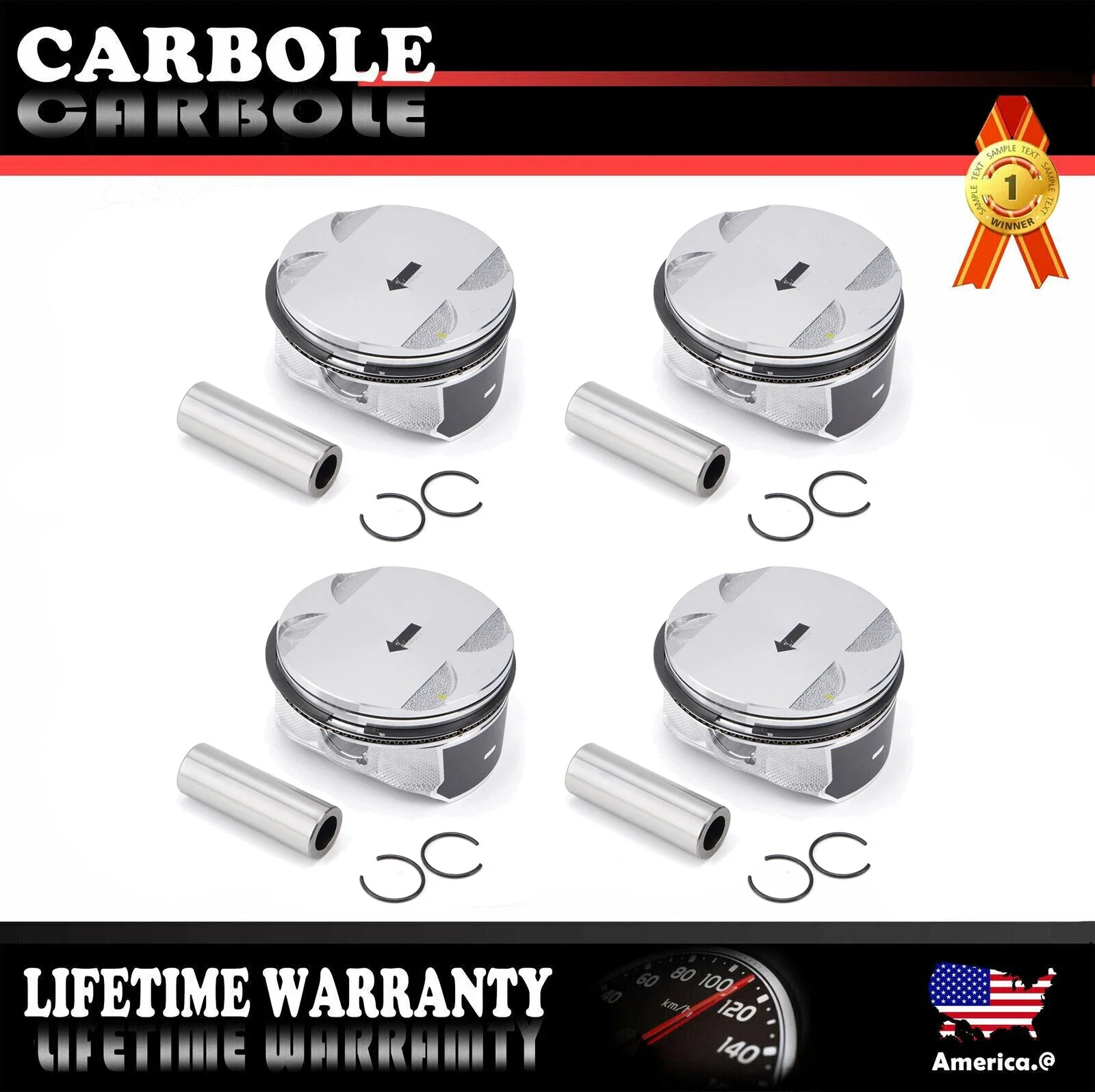 

4 поршня и кольца подходят для 2010-2017 Chevy Equinox GMC Terrain Buick 2.4L 12578324