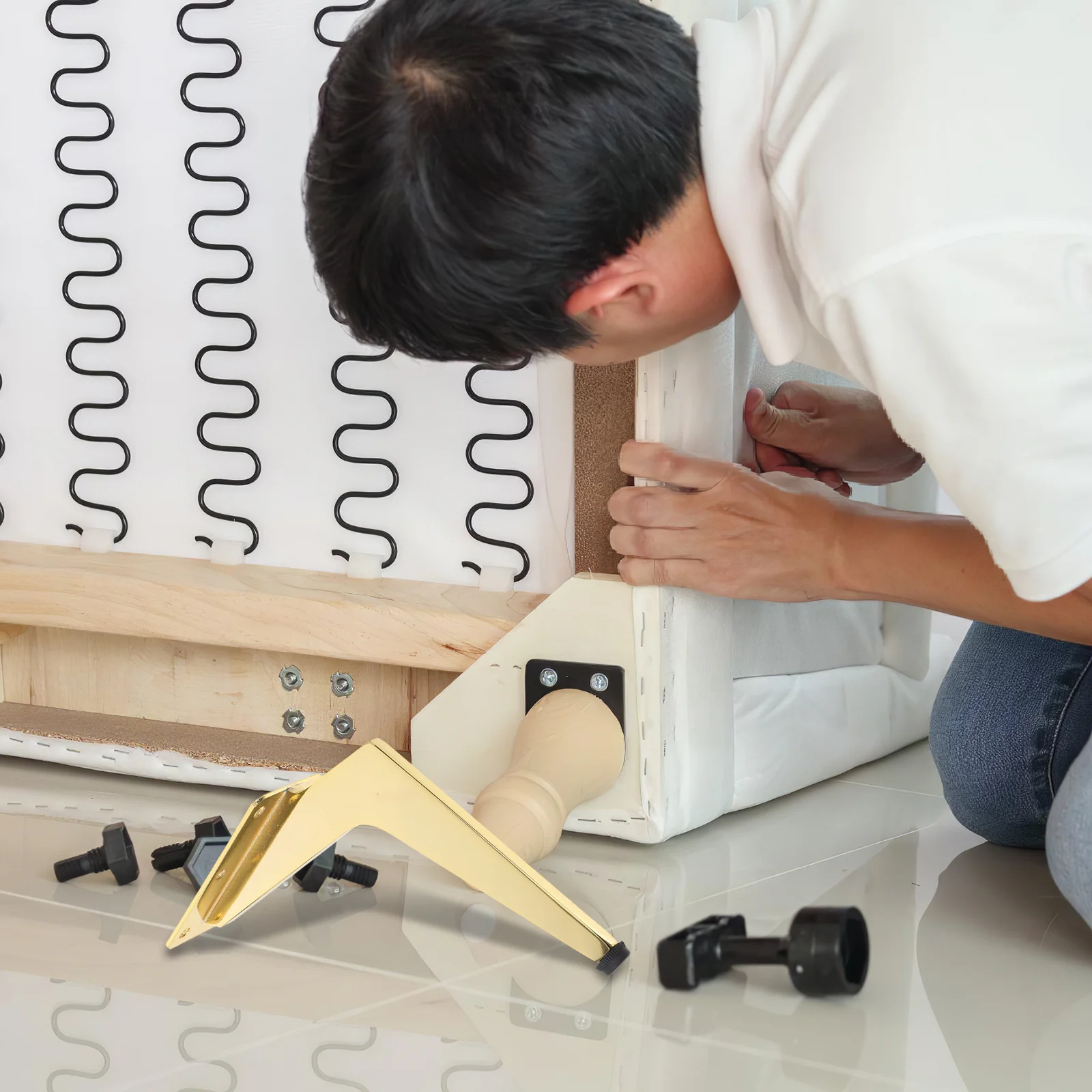 

16cm Metal Furniture Legs Solid Thickened Support for Sofa Coffee Table Cabinet Bench Replacement Feet Heavy Duty Furniture Legs