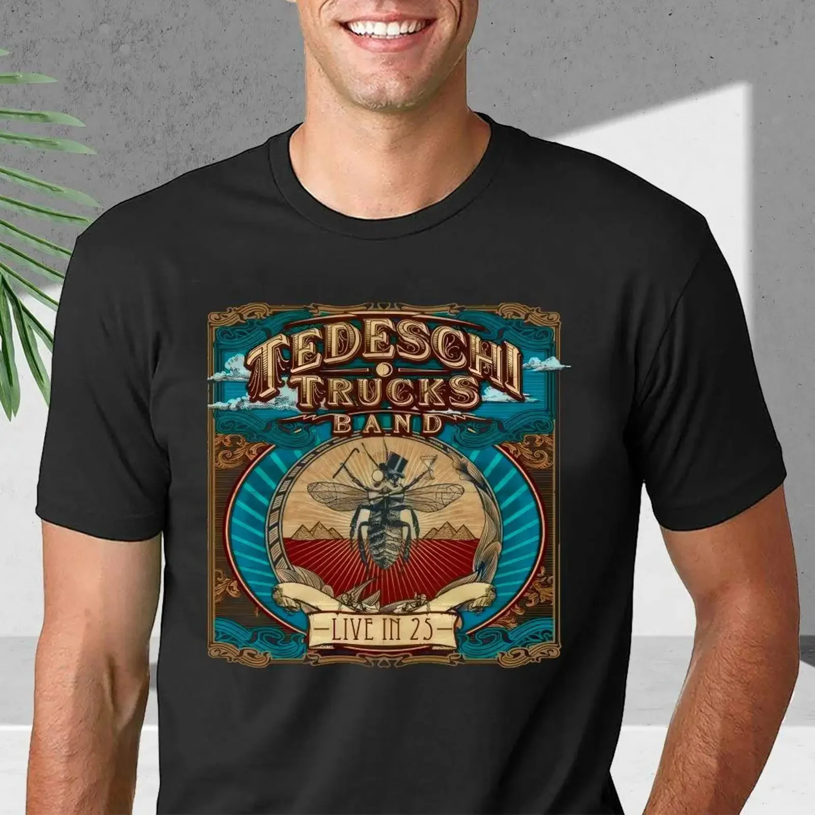 Tedeschi Trucks Band Tour_2025 Black T Shirt S 3XL Q3097 vintage Washed homme streetwear Stylish Soft Top For Everyday Wear