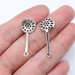 WYSIWYG 20pcs 12x31mm Antique Silver Color Colander Charms Pendant For DIY Jewelry Making Handmade Jewelry Craft Findings