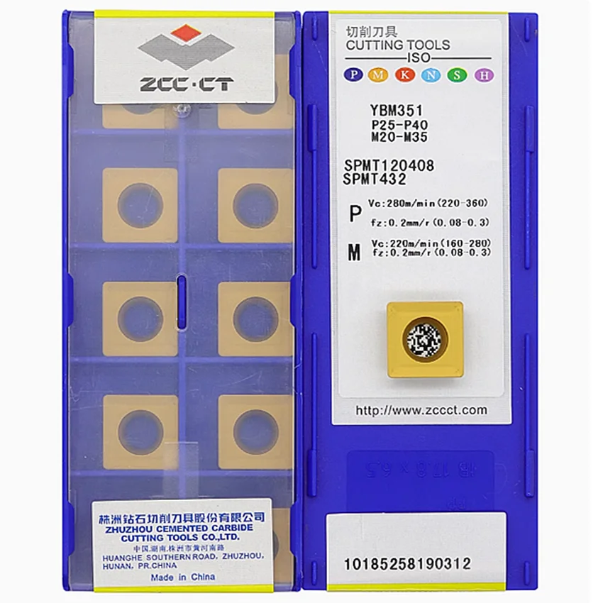 SPMT120408 YBM351/SPMT120408 YBM253/SPMT120408 YBC301/SPMT120408 YBG302/SPMT120408 YBM251 ZCC.CT CNC carbide milling inserts