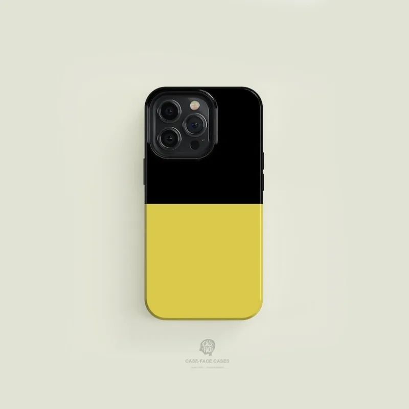 Bicoloured Yellow Black Case For IPHONE 16ProMax 15 14 13 12 11 PRO Plus Acrylic TPU Two in one Magnetic Phone Cases