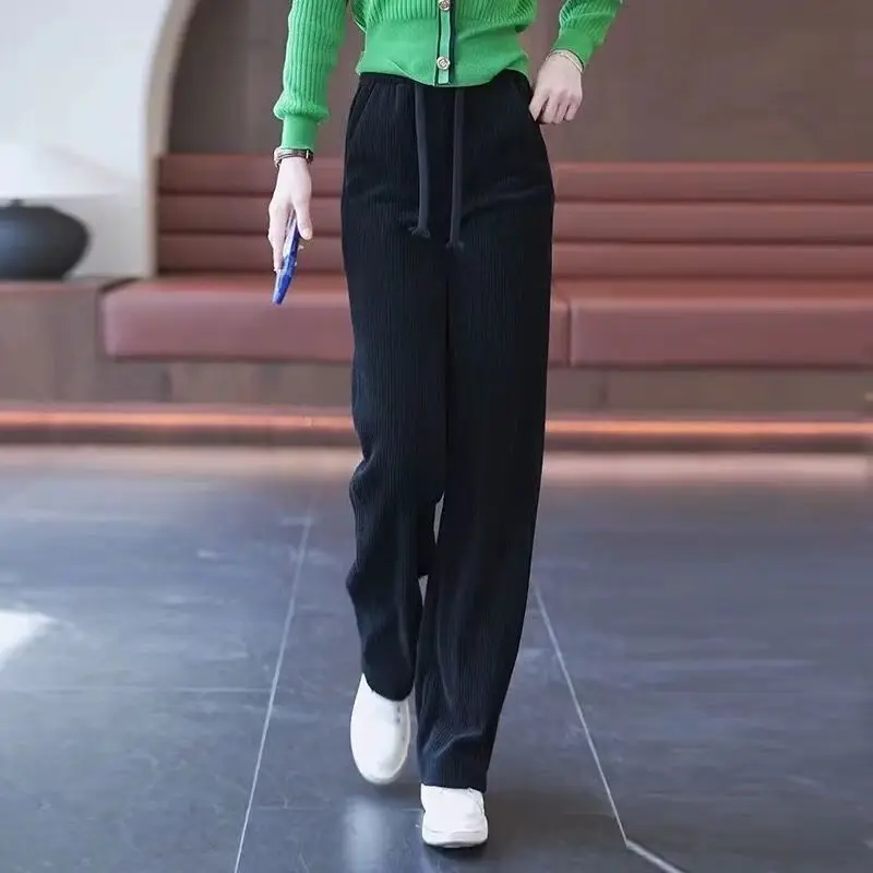 فضفاضة المخملية سروال قصير للسيدات ، كل مباراة Sweatpants مستقيم ، الإناث السراويل الدافئة سميكة ، والأزياء غير رسمية ، جديد ، الخريف والشتاء #6