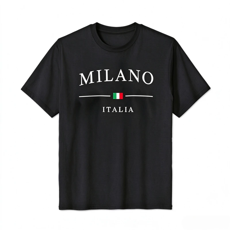 Italia Milano City Flag Print Tshirt Unisex Classic Italian Souvenir Casual Short Sleeve Graphic Tee Cotton Harajuku Y2k Top