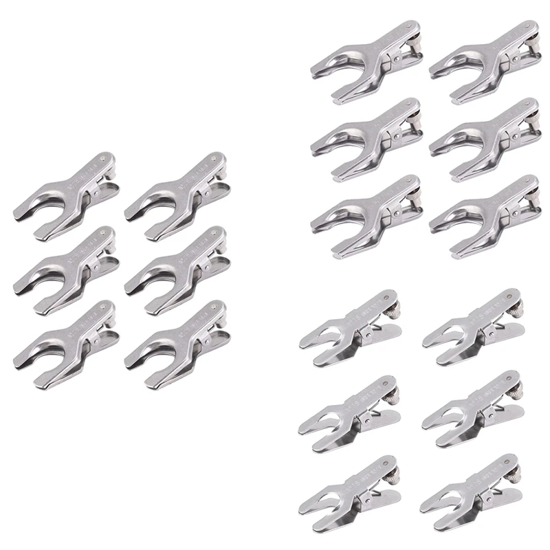 Hot-A39R-6PCS Lab Clamp,สแตนเลสสตีลPinch Clampผู้ถือบีกเกอร์ขวดClampโลหะLab ClampทรงกลมJoint Clamp