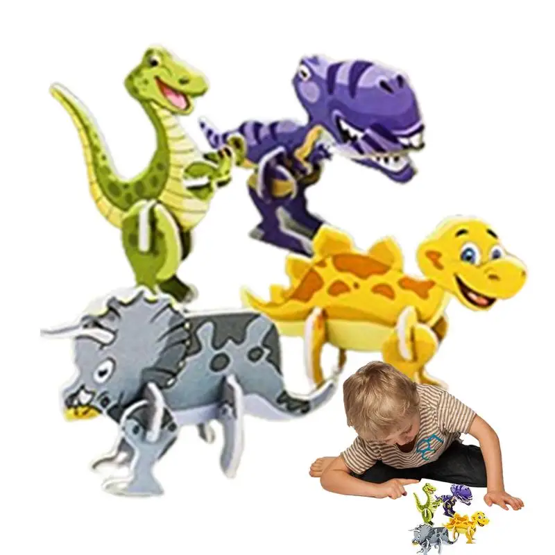 10pcs Animal 3D Puzzle For Kids Educational Montessori Toys Funny DIY Manual Assembly Three-dimensional Model Toy For Boy Girl