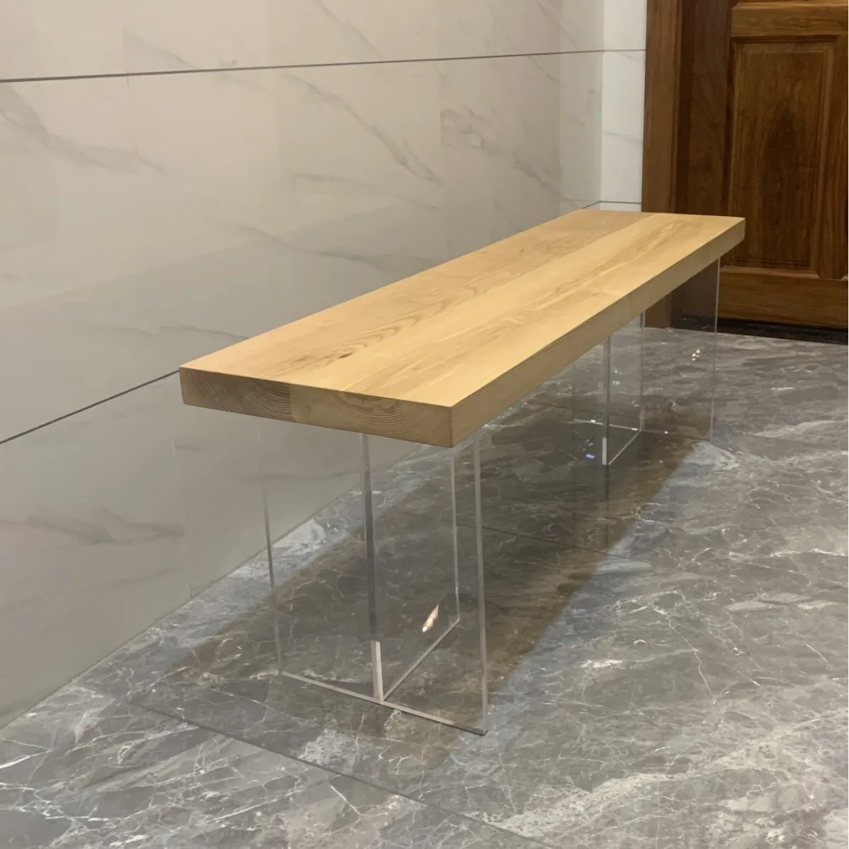 Solid wood bench new Chinese reception chair modern simplicity