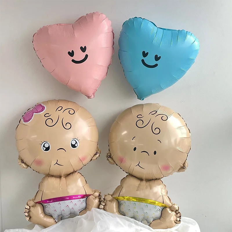 الوليد طفل بنين بنات احباط بالونات استحمام الطفل لوازم 1st حفلة عيد ميلاد الديكور Globos الجنس تكشف بالونات زرقاء وردية
