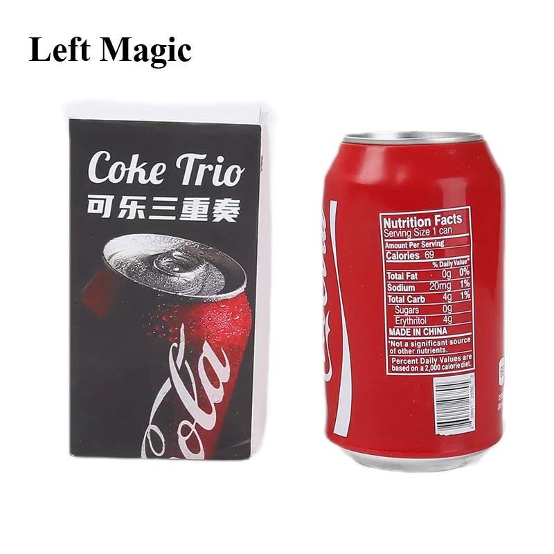 Coke Trio Magic Tricks Crash Can Restoration Classic Magia Magician Close Up Bar Illusions Gimmicks Mentalism Magie Props