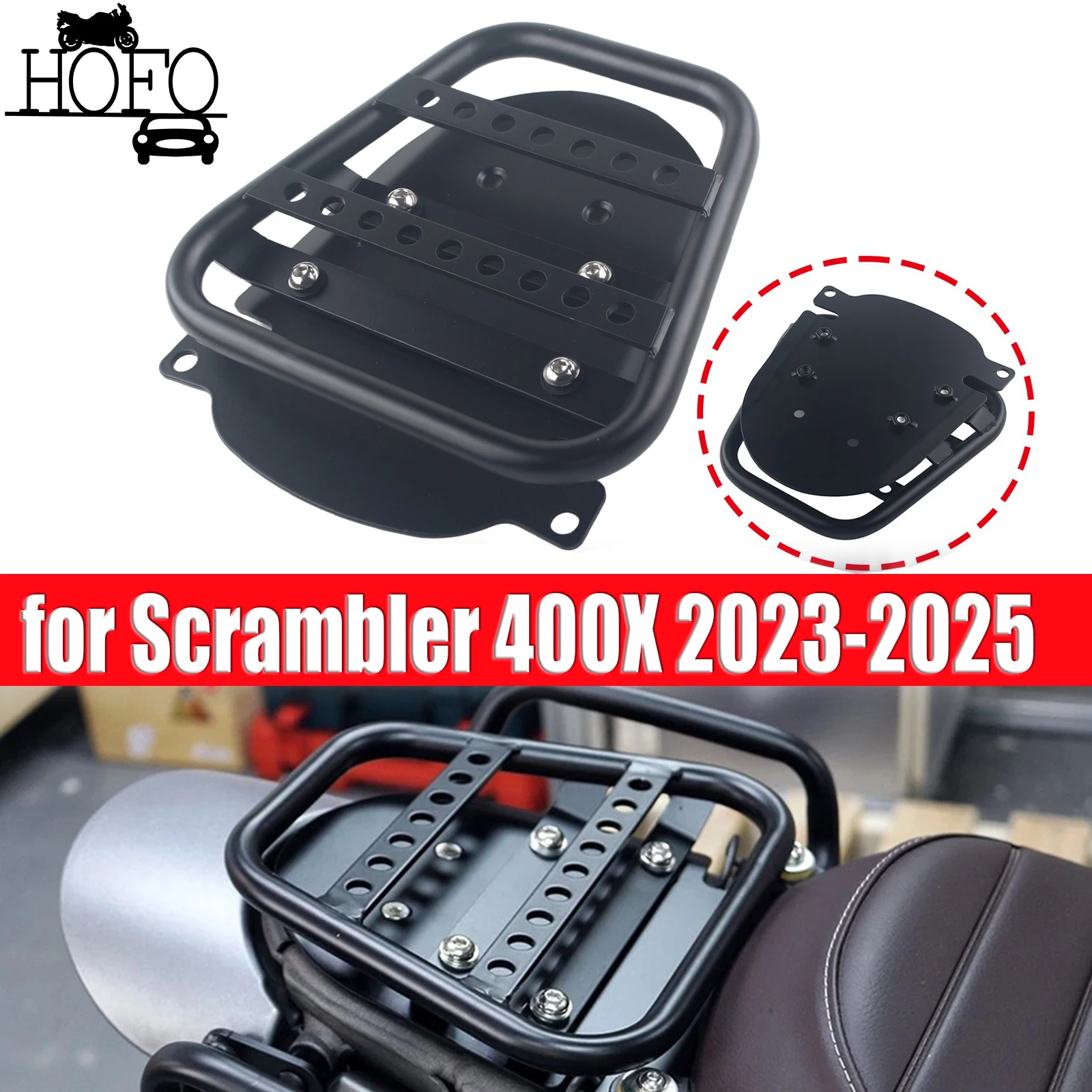 

Rear Suitcase Luggage Carrier Board Luggage Rack Shelf for Scrambler 400X 2023-2025 Motorcycle Luggage Rack