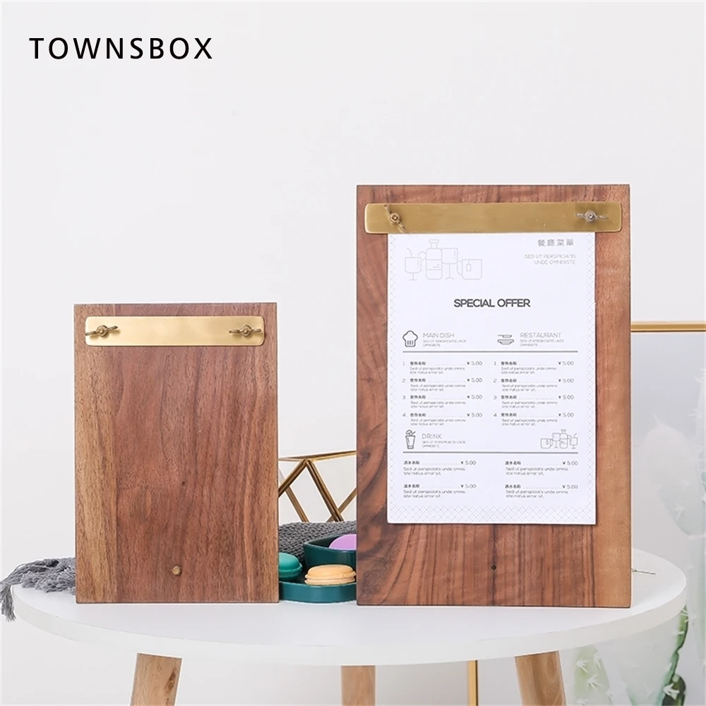 Space Ins Design Paper List Picture Display A4 Menu Folder Stand Bar Info Ticket Clip Wooden Backing Plate A5