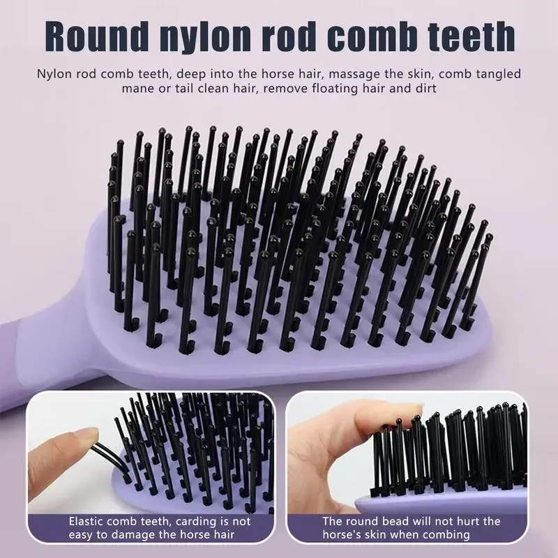 Horse Grooming Mane And Tail Brush Horse Brushes For Grooming Horse Comb Massage Brush Horse Deshedding Tool Horse Cleaning