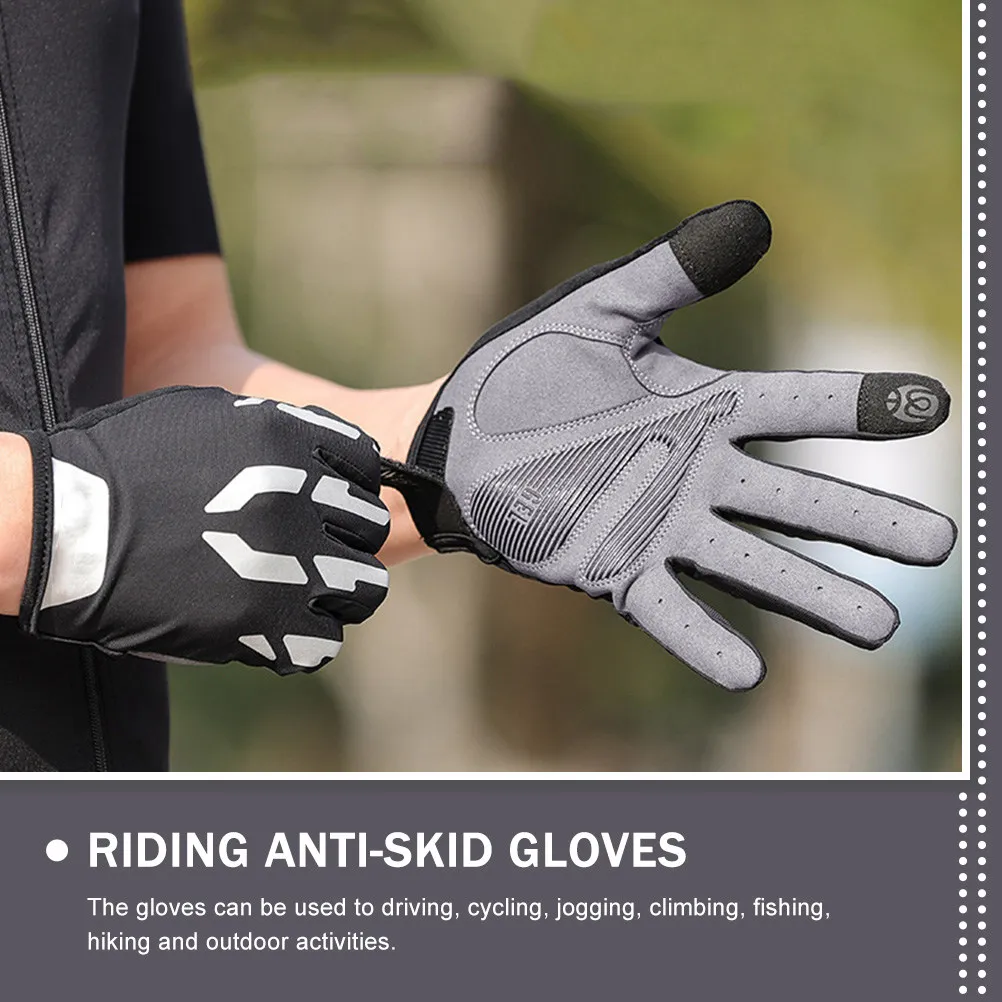 

Велосипедные перчатки с амортизацией, полнопальцевые, противоскользящие, для спорта, вождения, бега, скалолазания, рыбалки, пешего туризма, активного отдыха, со светоотражающими элементами