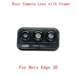 Back Camera Lens Glass with Frame Holder For Motorola Moto Edge 20 Rear Camera Lens with Frame Repair Parts