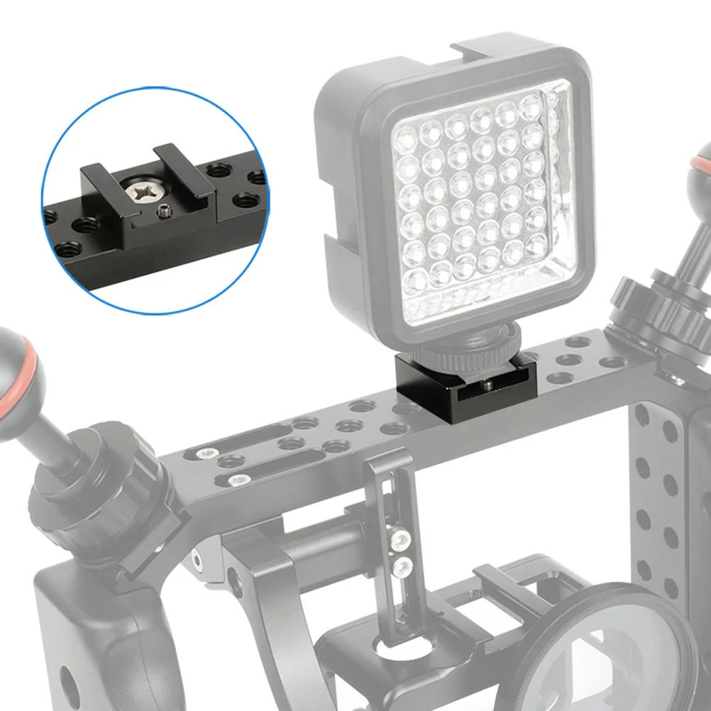 

2pcs Aluminum Durable Cold Flash Adapter Flash Bracket Shoe Mount Bracket Hot Shoe Adapter For /4\