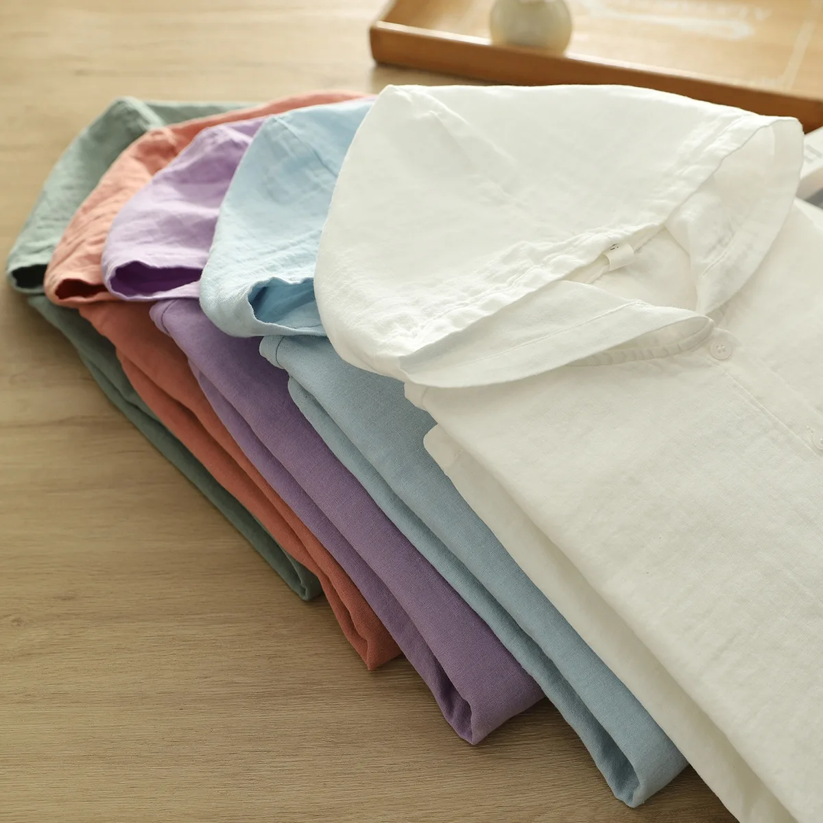 New 2025 Autumn Cotton Yarn Hooded Shirt, Women Long Sleeve Solid, Mori Girl Casual Versatile Sunscreen Loose Blouse T57419CC