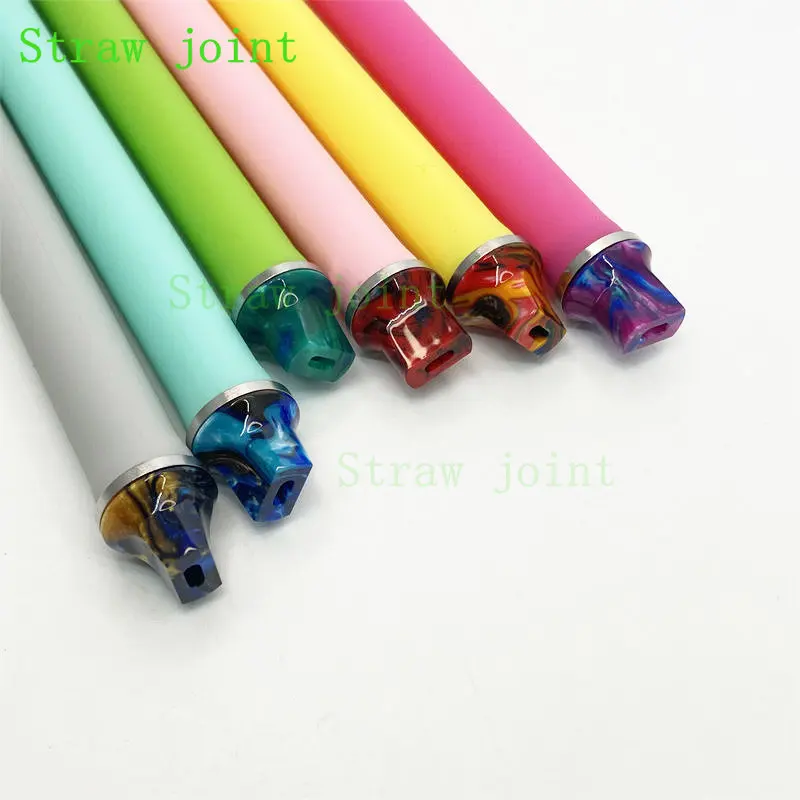 10PCS 810 Random Color Stainless Steel Resin Straw Joint
