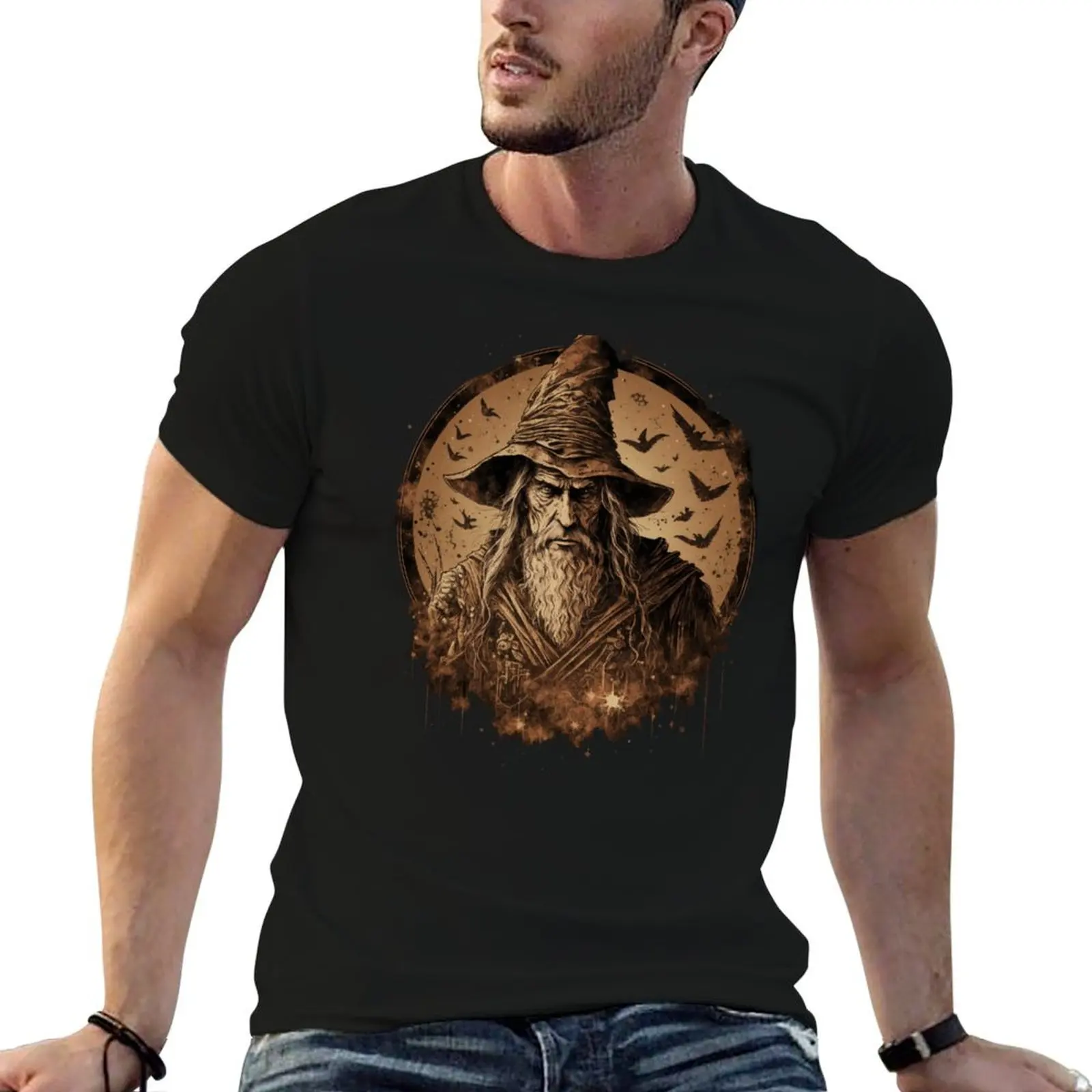 

Mystic Magical Merlin , The Wizard T-Shirt sublime custom shirt animal prinfor boys graphic t shirts Men's t-shirt